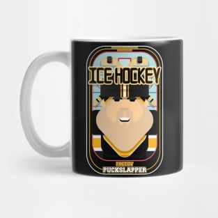 Ice Hockey Black and Yellow - Faceov Puckslapper - Victor version Mug